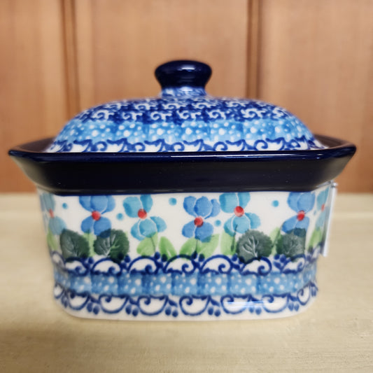 Covered Container   3.25"H x 3.5"W x 4.5"L    2668X ~ Dutch Iris