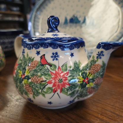 Teapot / cardinal  poinsettia 710   (3 cups )