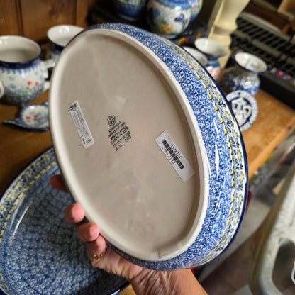 2 pc / 9.5" Oval Baker  & 12" Oval Baker 2178X Daisy Maize