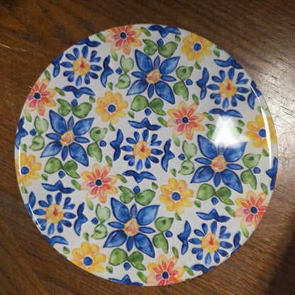 Silicone Trivet Floral Tile : 8" Round Trivet / Silicone