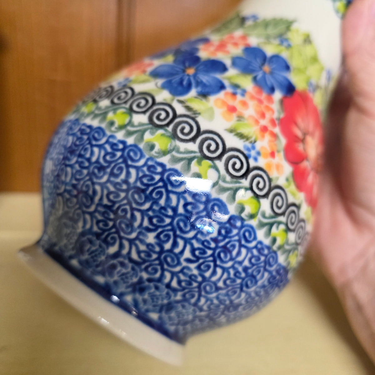 Vase 9" ~ Blue & Red UNIKAT