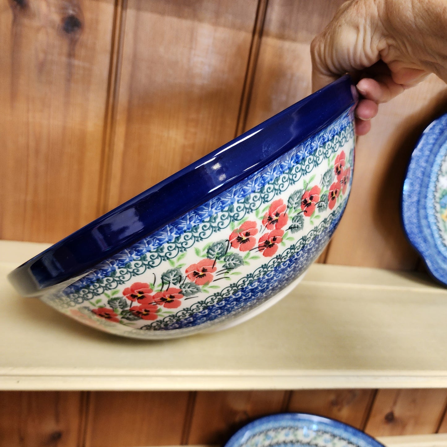 Bowl   Nesting   10.75" W   2538X ~ Red Pansy