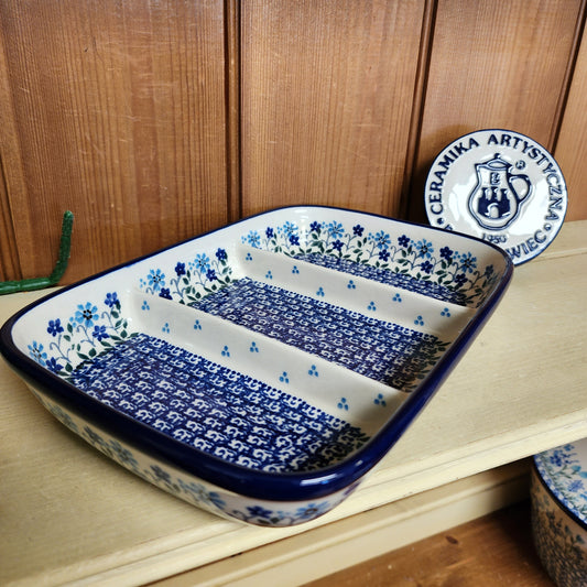 Divided Dish  6.5" x 9.25" 393-2785X  Georgia Blue pf0526