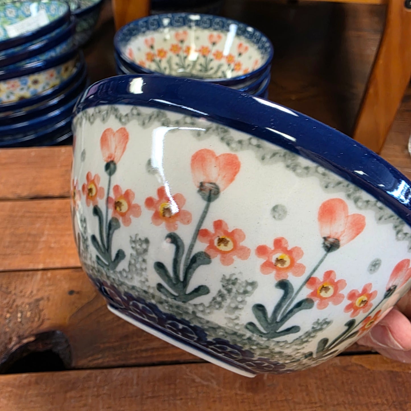 Bowl   Nesting Salad/Cereal   5.5" W 059-0560X  Peach Spring Daisy pf0526