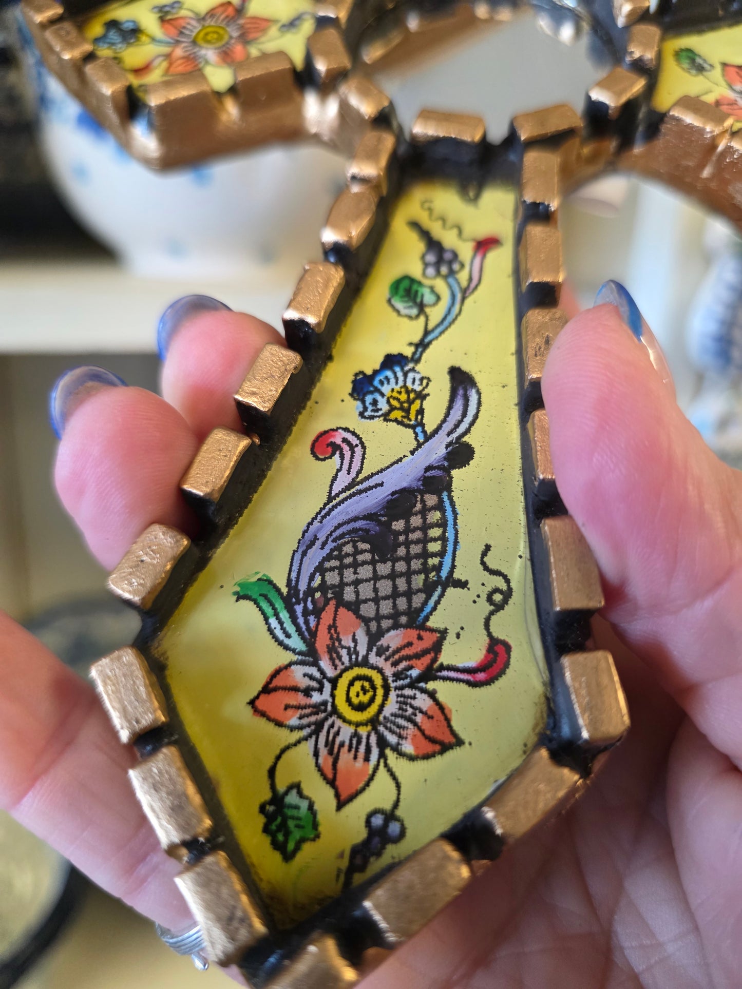 Mirror ~ Cross 8"x6" Yellow *NOT POLISH POTTERY