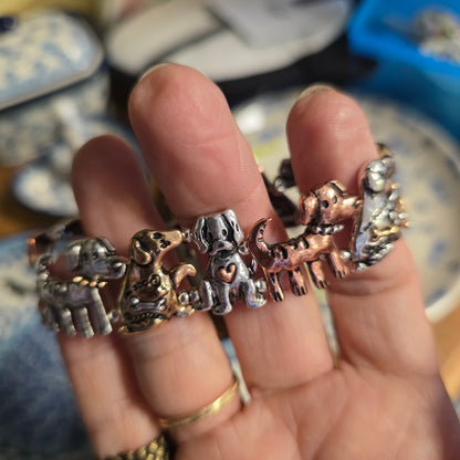Jewelry Bracelet Dog lover metal look stretch