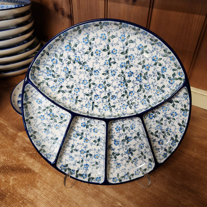 Divided Dish   10"  498-2089X  Forget Me Knots pf0526
