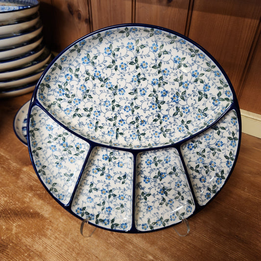 Divided Dish   10"  498-2089X  Forget Me Knots pf0526