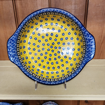Baker ~ Round w/ Handles ~ 8"  0859X ~ Sunburst