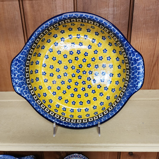 Baker ~ Round w/ Handles ~ 8"  0859X ~ Sunburst