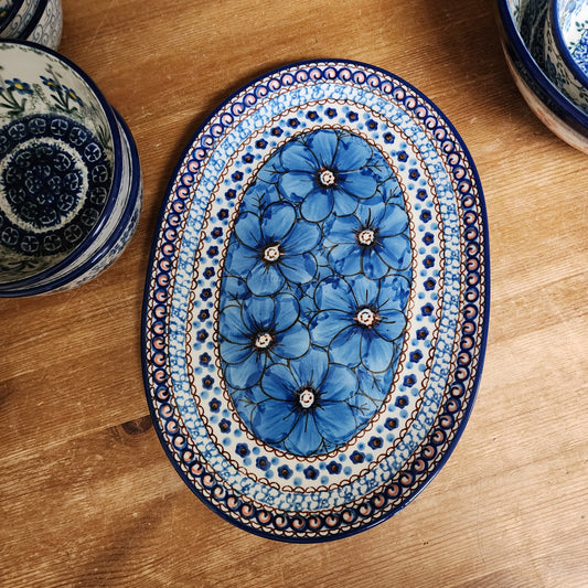 Oval Platter ~ Small 10.5" x 7.3"    G69-U408C  U4  u5026 Blue Jacek Chyla