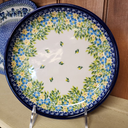 Plate 8" ~ lip ~ Blue / yellow / green