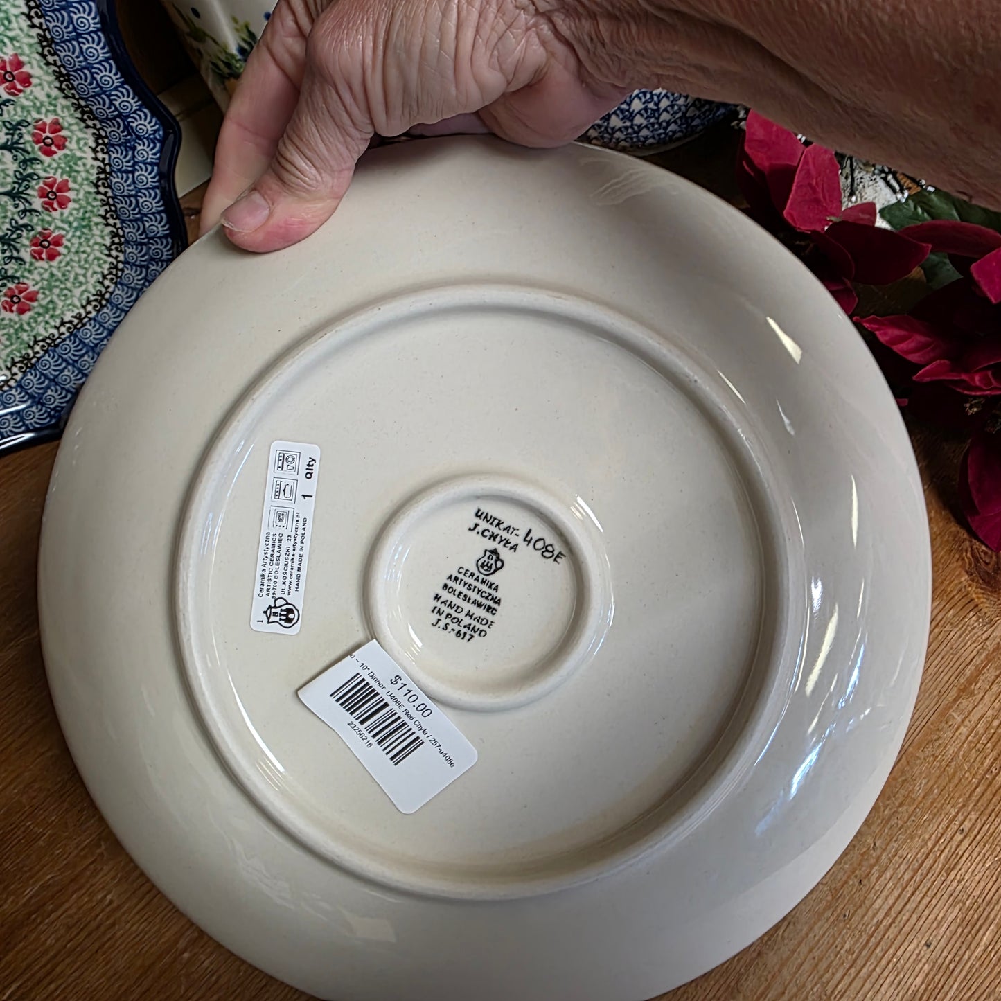 Plate ~ 10" Dinner  U408E Red Chyla