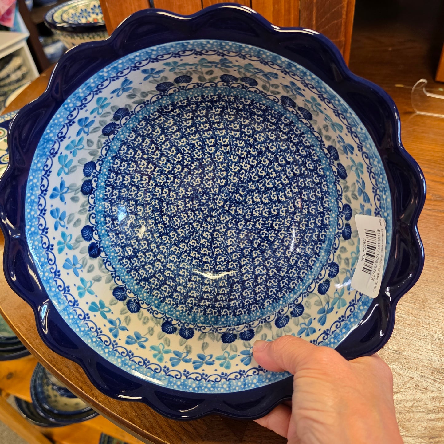 Bowl   Scalloped Edge  628-2751X  Blue Orchids pf0526