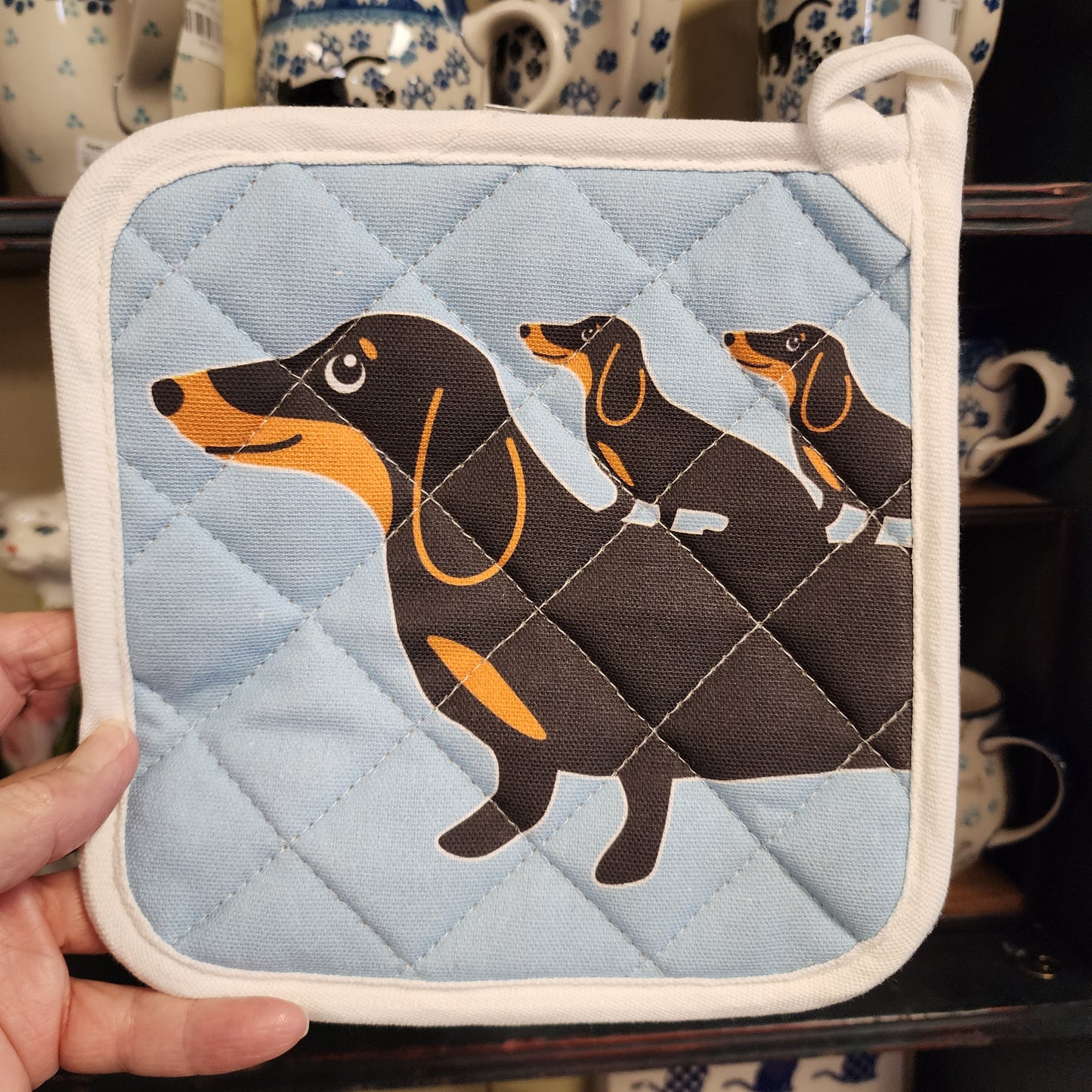 Pot Holder ~ Reversible Dachshund Doxie and Puppies Potholder /