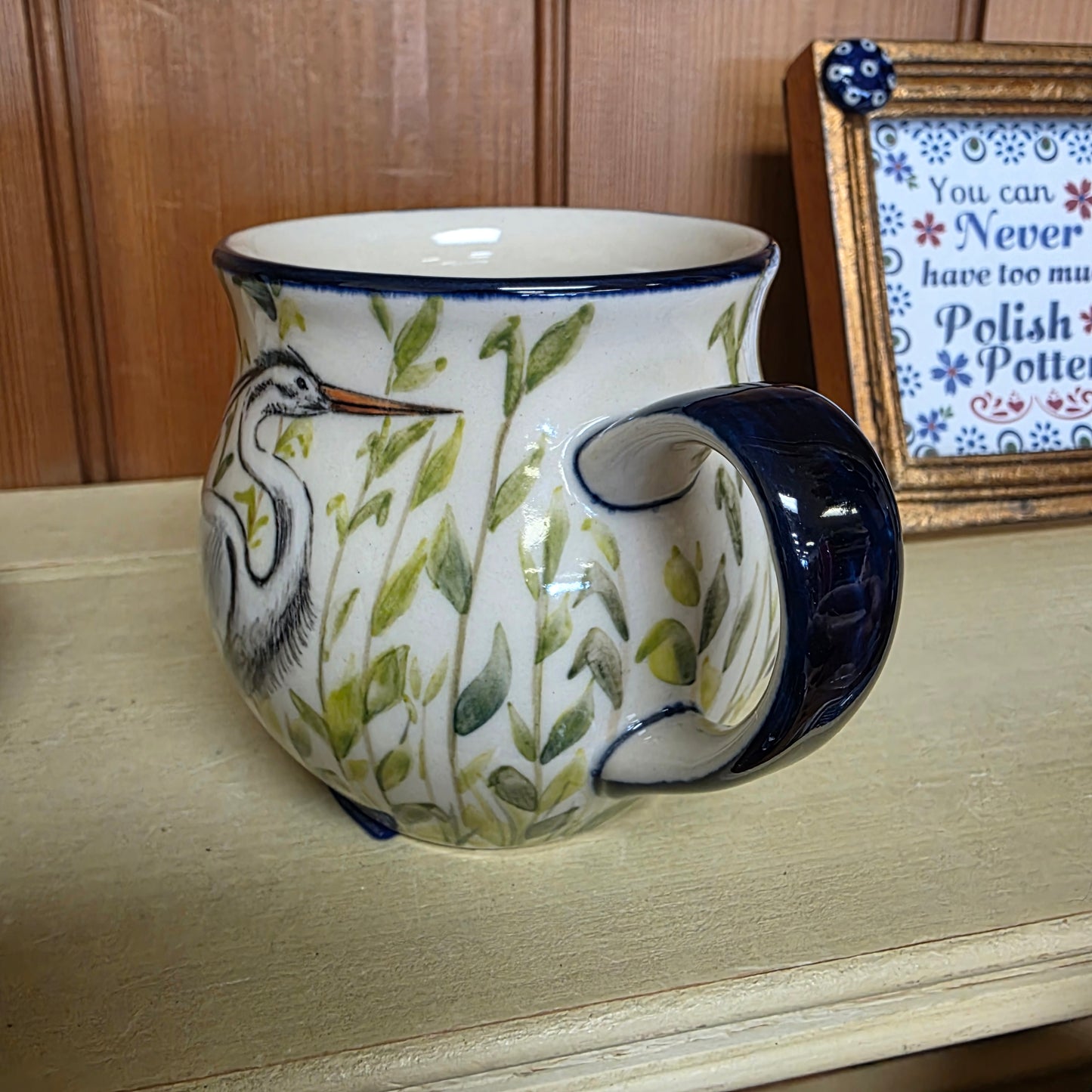 Mug LE Heron / florals 12 oz Moja pink