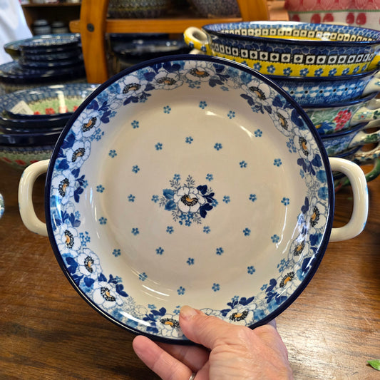 Baker   Round w/ Handles   8" 419-2222X  Snow Poppy pf0526