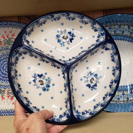 Dish ~ Divided  Round ~ 10" 484-2222X Snow Poppy pf0425