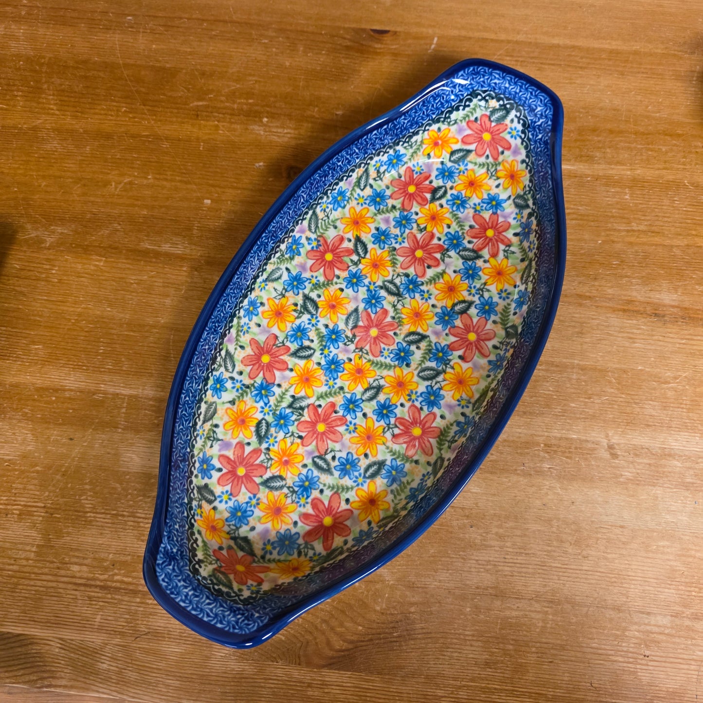 Baker Tab ~ 13" colorful flowers 4003