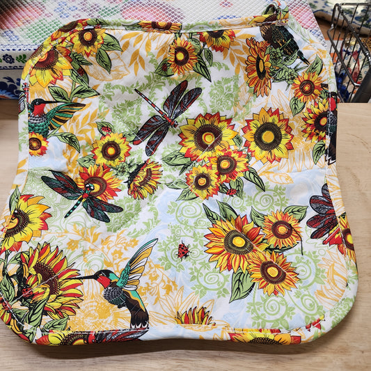 Cozy for Plate Sunflower / dragonfly print