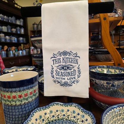 Towel ~ Seasoned with Love  Embroidered Towel, Kitchen