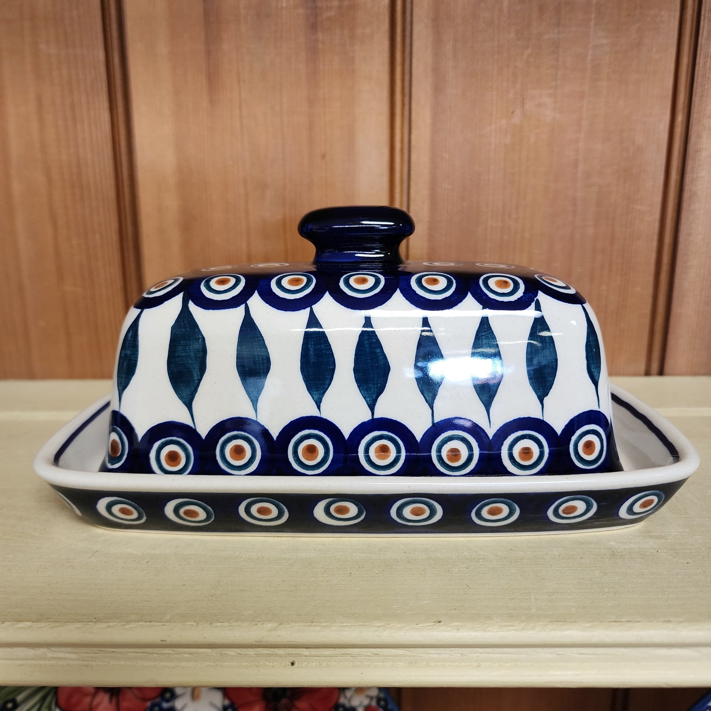 Butter Dish ~ Peacock