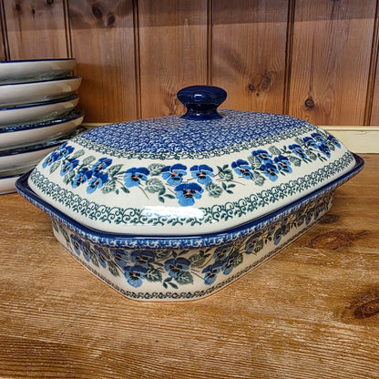 Covered Casserole Baker  9.5" x 12" 665-2273X  Winter Viola pf0526