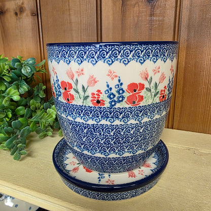 G45 ~ Flower Pot with Drip Plate 6"    G45-3220X  Whimsical Garden pf0526