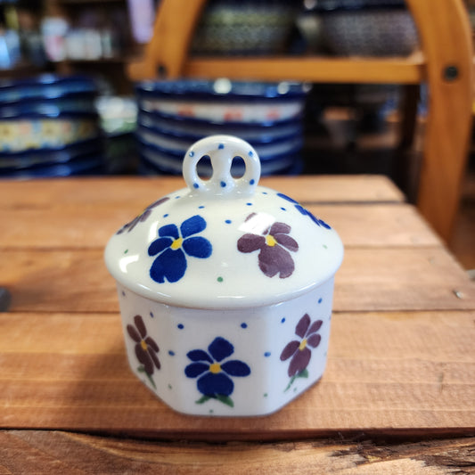 Ring   Trinket Box  110-2512X  Early Pansies pf0526