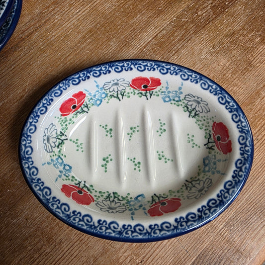 Soap Dish   5.5"  510-2901X  Red Poppy Garden pf0526