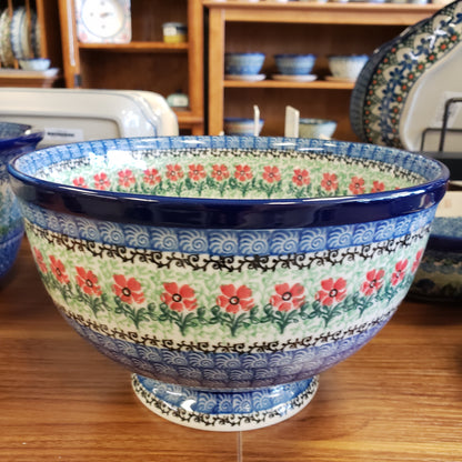 Pedestal Bowl - Large A14-1916X Mar aschino(8.5"w x 5"h)