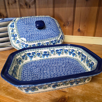Covered Casserole Baker  9.5" x 12" 665-2273X  Winter Viola pf0526
