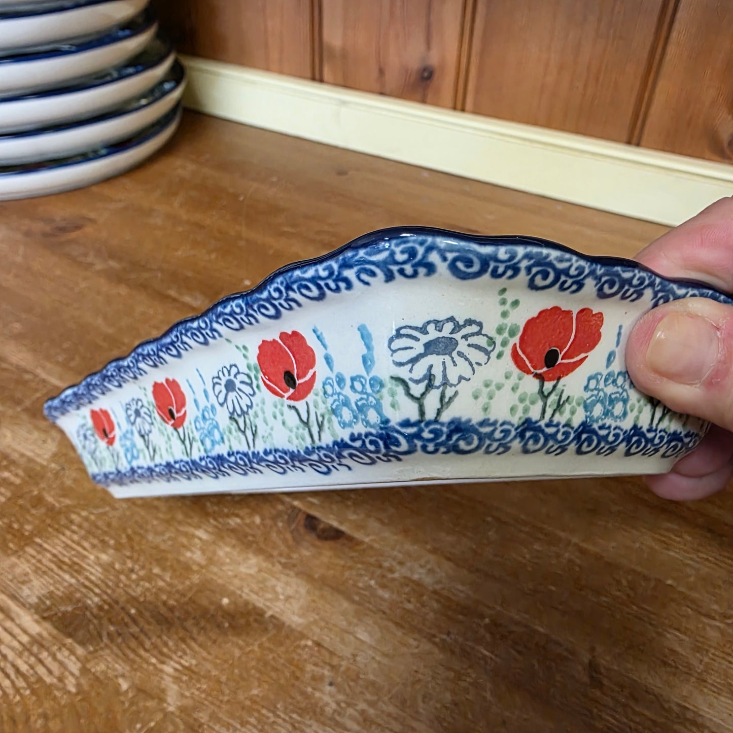 Tray Shallow ~ 9" x 4.5"    D15-2901X  Red Poppy Garden pf0526