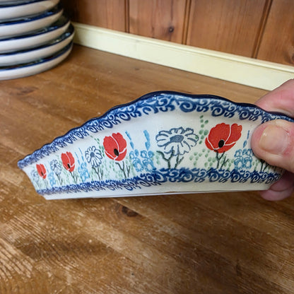 Tray Shallow ~ 9" x 4.5"    D15-2901X  Red Poppy Garden pf0526