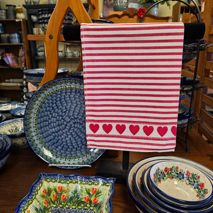 Tea Towel Hearts 20" x 28" European Tea Towel