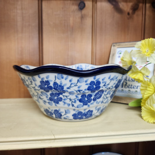 Bowl ~ Wavy Edge ~ Small ~ 8" 691-3428X Timeless Blue PF0526