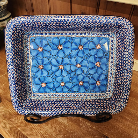 Baker Large  Rectangular w/Rim   Lasagna  11.25" x 13.75" 854-U408C  U4 pf0526 Large Lasagna Blue Jacek Chyla