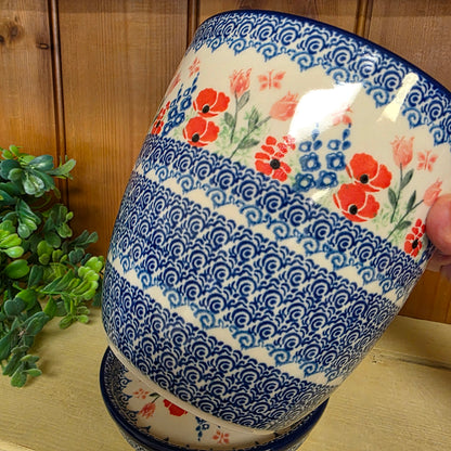G45 ~ Flower Pot with Drip Plate 6"    G45-3220X  Whimsical Garden pf0526