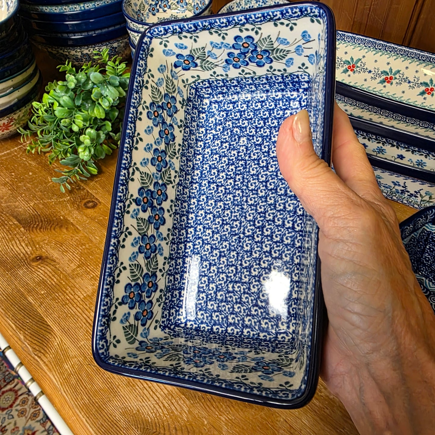 Baker   Loaf Pan   4.75"w X 8"L x 3"deep 603-2272X  Parisian Posies pf0526