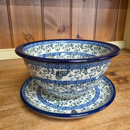 Berry Bowl w/ Saucer   8"W    1934X ~ Terrace Butterfly