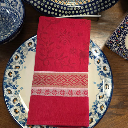 Napkin Red Jacquard (20")