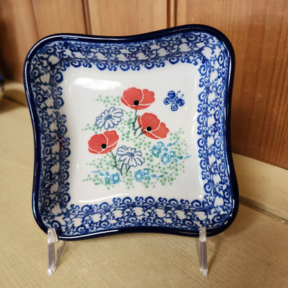 Bowl   Shallow Fluted    2901X ~ Red Poppy Garden