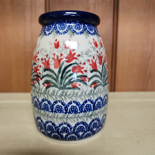 Vase ~ Milk Bottle Shape ~ 5"H 1437X ~ Crimson Bells