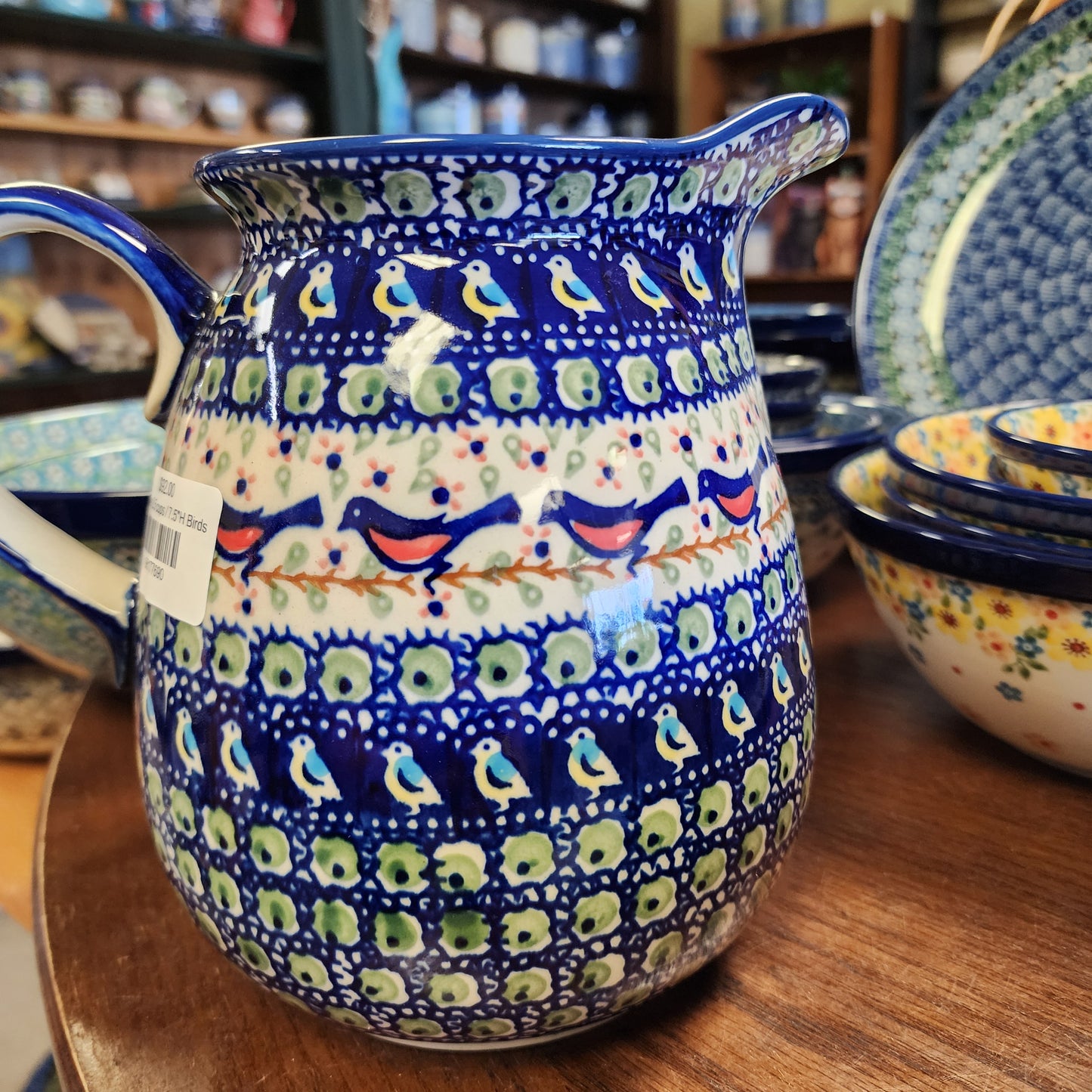 Pitcher 8.5 cups / 7.5"H Birds