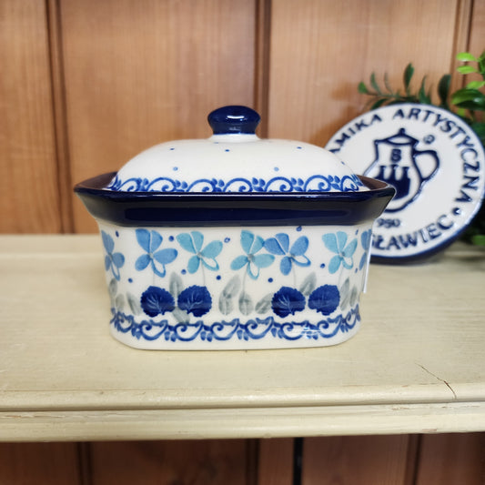 Box Covered Container   3.25"H x 3.5"W x 4.5"L  385-2751X  Blue Orchids pf0526