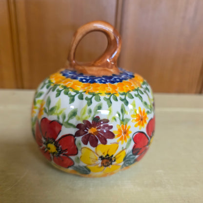 Pumpkin 4" Brown Stem / Blue & Orange Ring on top