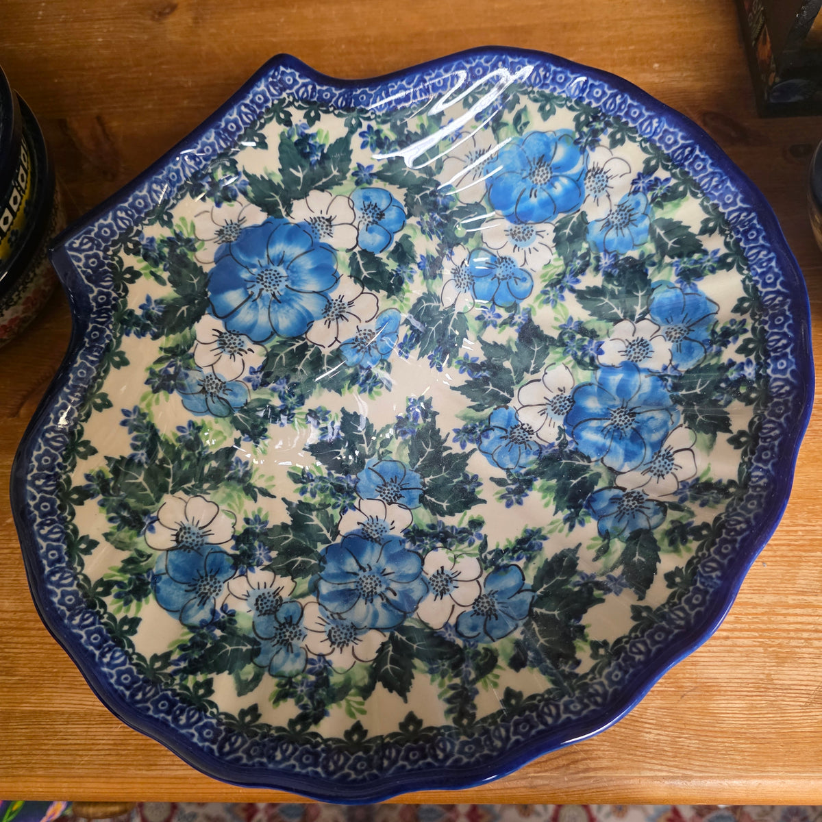 Bowl Shell 9" / ART2  #2 blue 632 UNIKAT