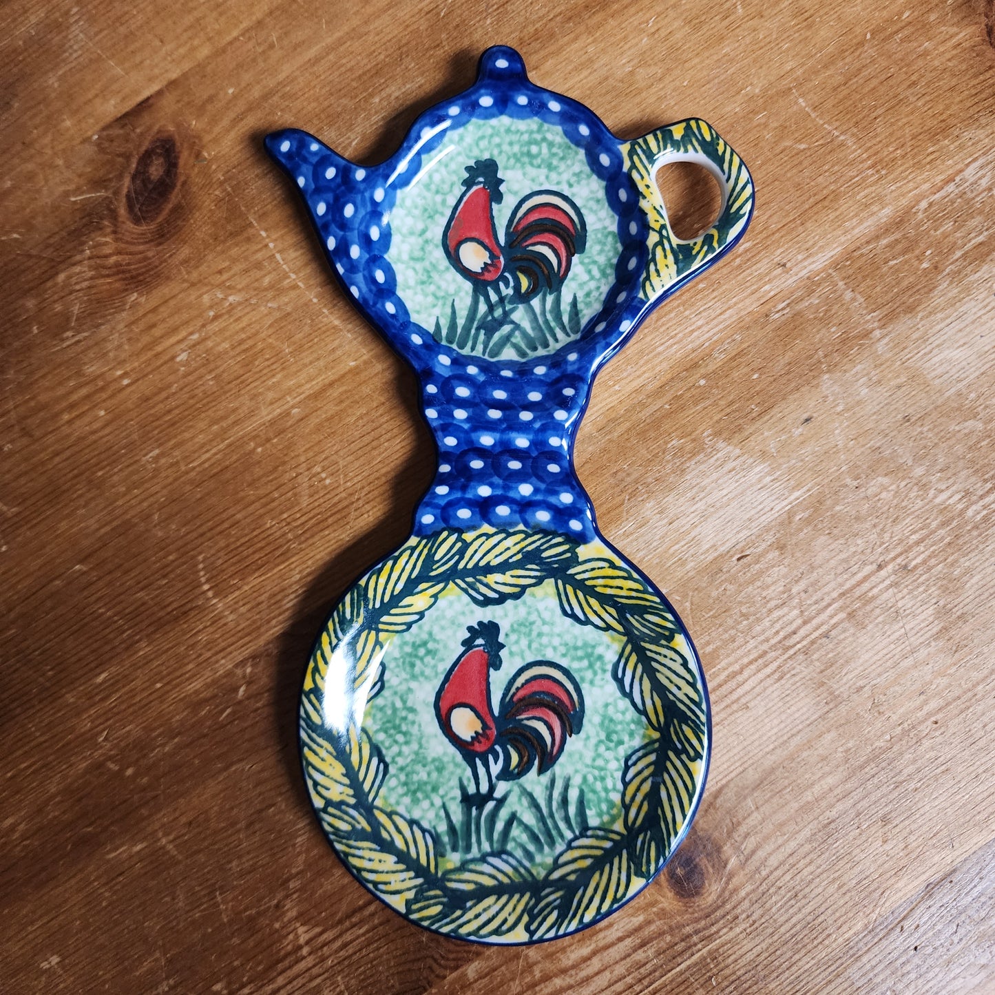 Tea Bag & Cup Holder   764-U2663  U3 Rooster ~ M. Kuczynska