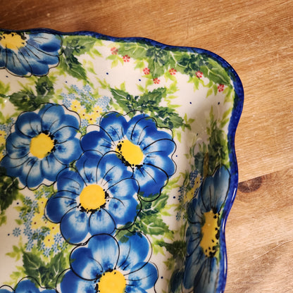 Baker 11"x8"x2" / Ada ruffle baker / A2 Blue and Yellow
