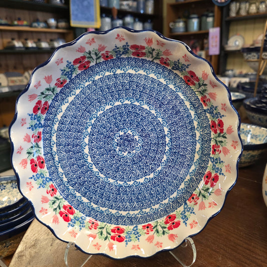 Baker Pie Plate   Fluted   10" 636-3220X  Whimsical Garden pf0526